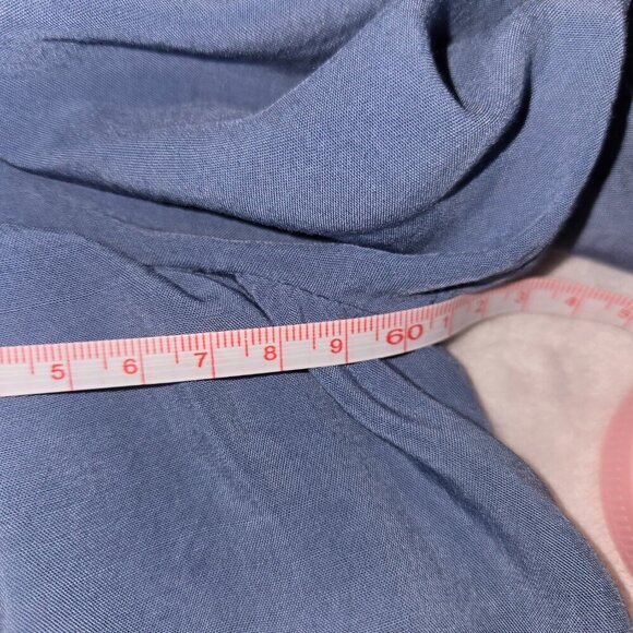 Y2K Almatrichi Blue Cold Shoulder Blouse Sequin Neckline Women’s Size S - Picture 12 of 13